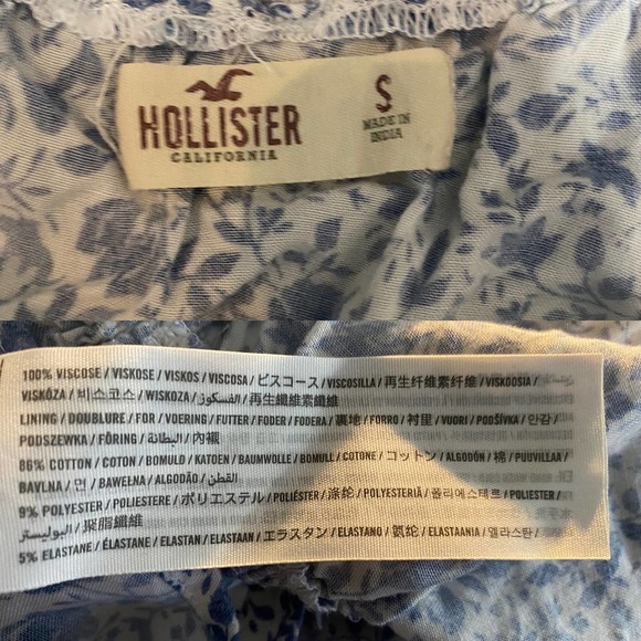 Hollister Romper Blue Floral Blue White Size Small 1 Piece Shorts - Picture 3 of 6